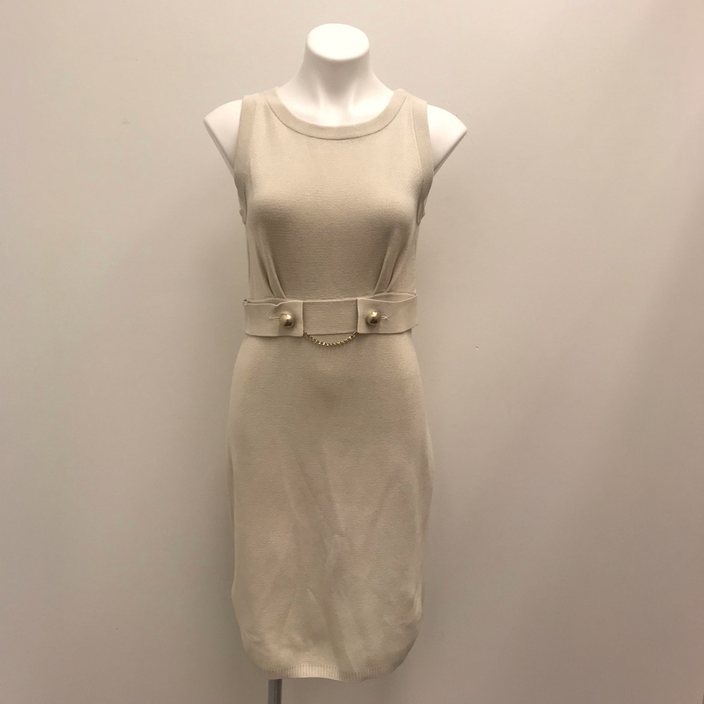 BananaRepublic Cream knit sleeveless sweaterdress